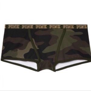 Victoria’s Secret green camo bling gold waist Boyshort shortie panty